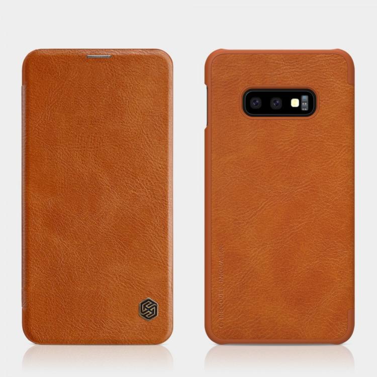 Galaxy S10e Genuine QIN Leather Flip Case