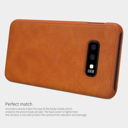 Galaxy S10e Genuine QIN Leather Flip Case