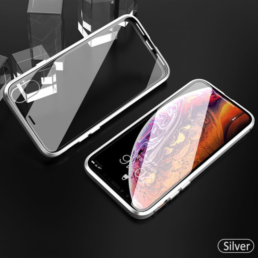 iPhone X Series Electronic Auto-Fit (Front+ Back) Glass Magnetic Case