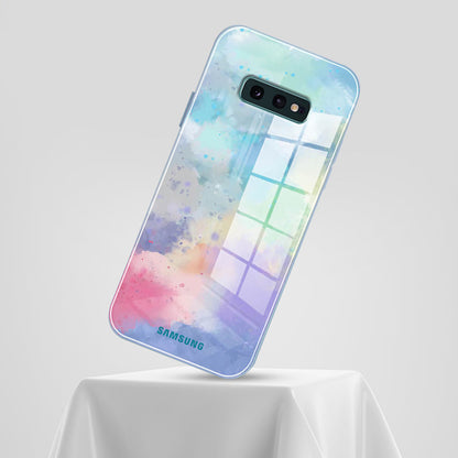 Watercolor Splatter Glass Back Case - Samsung