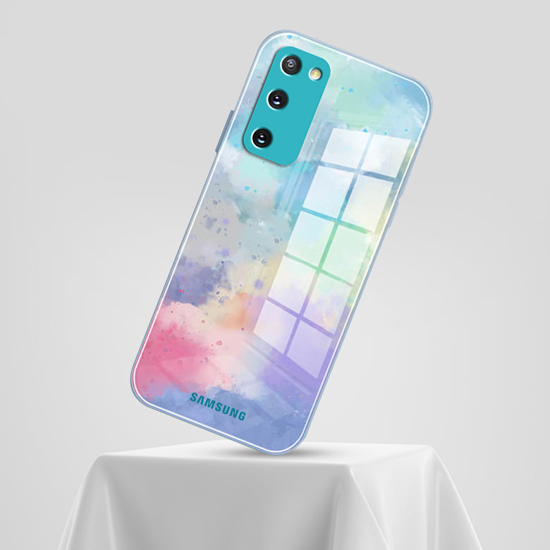 Watercolor Splatter Glass Back Case - Samsung