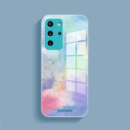 Watercolor Splatter Glass Back Case - Samsung