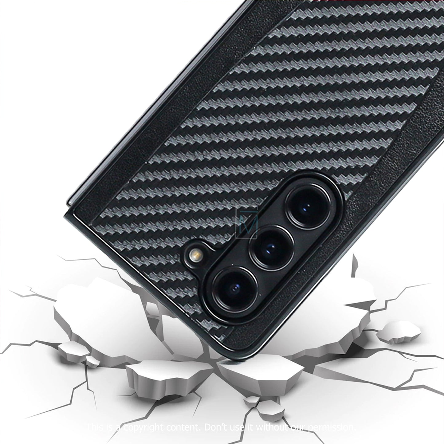 Mercedes Benz ® Galaxy Z Fold5 Carbon Fiber Hybrid Case