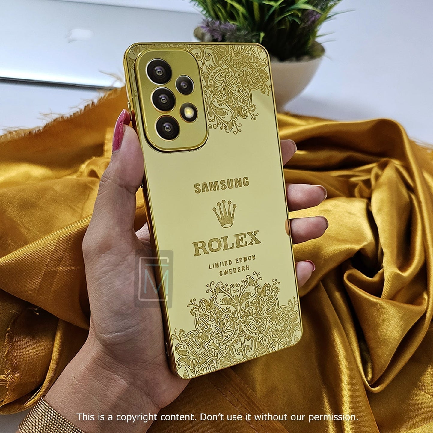 Galaxy A Series Crafted Gold Luxurious Camera Protective Case