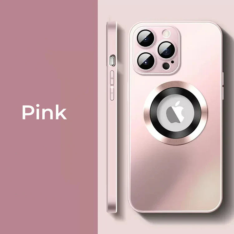 Magnetic Frosted Glass Camera Lens Film Phone Case For iPhone