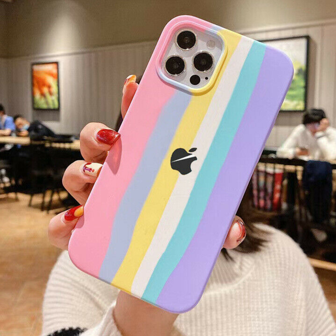 iPhone Series Rainbow Liquid Silicone Logo Case