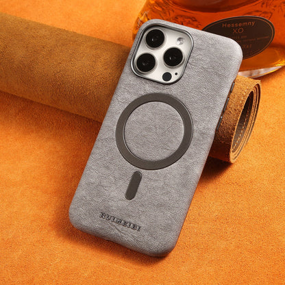 Classic Vintage Leather Magnetic iPhone Case