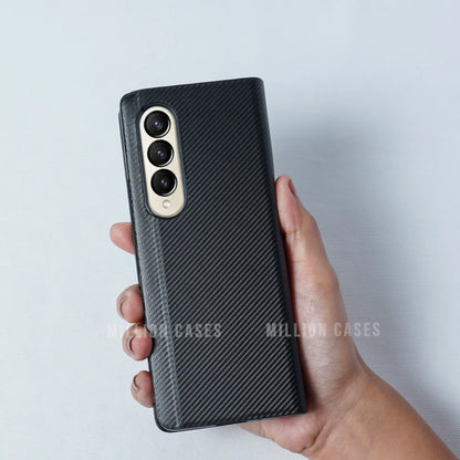 Galaxy Z Fold4 Carbon Fiber Leather Case