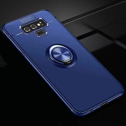 Galaxy Note 9 (3 in 1 Combo) Metallic Ring Case + Tempered Glass + Earphones