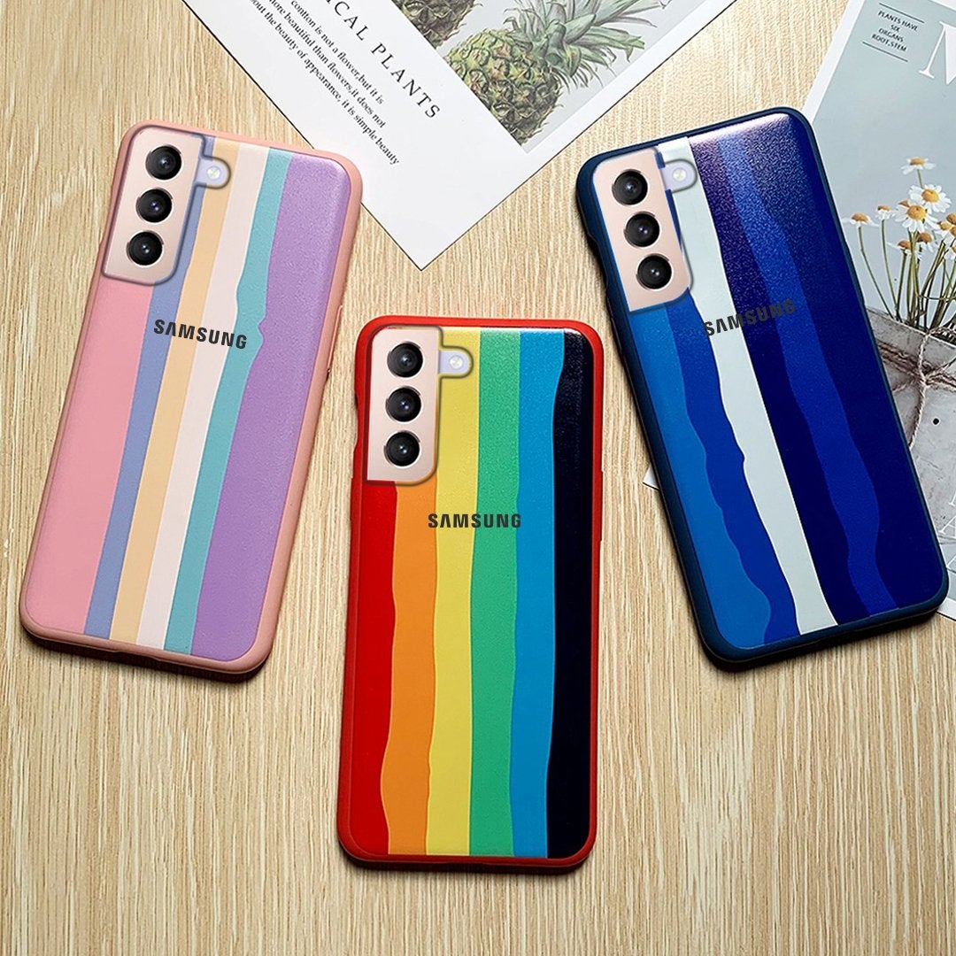 Galaxy S21 Rainbow Liquid Silicone Logo Case