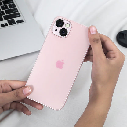 iPhone 15 Series Matte Glass Camera Lens Shell Case