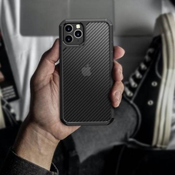 iPhone 12 Opaque Matte Carbon Fiber TPU Armor Case