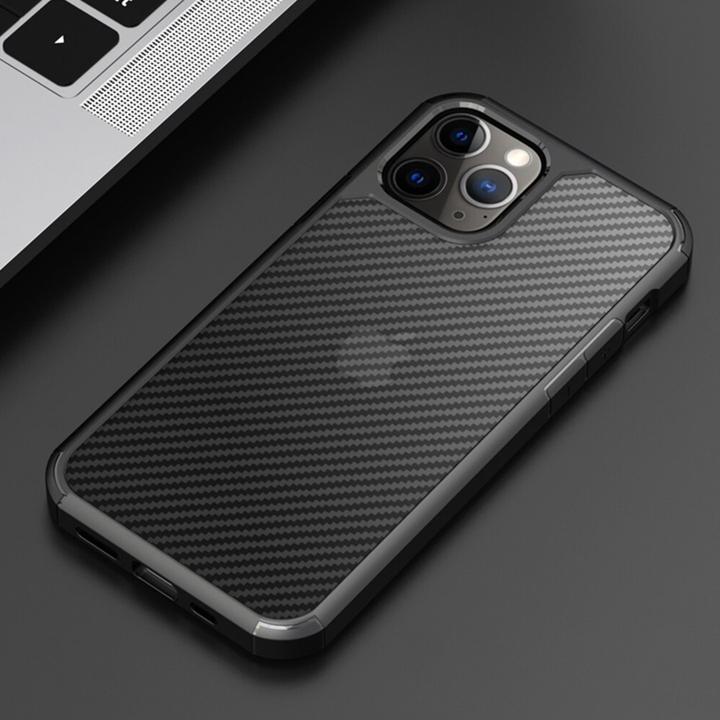 iPhone 12 Series Opaque Matte Carbon Fiber TPU Armor Case