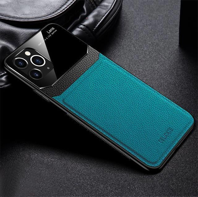 iPhone 11 Pro Sleek Slim Leather Glass Case