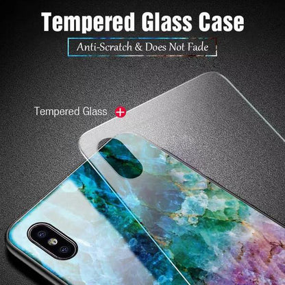 iPhone XS Soothing Sea Pattern Marble Glass Back Case