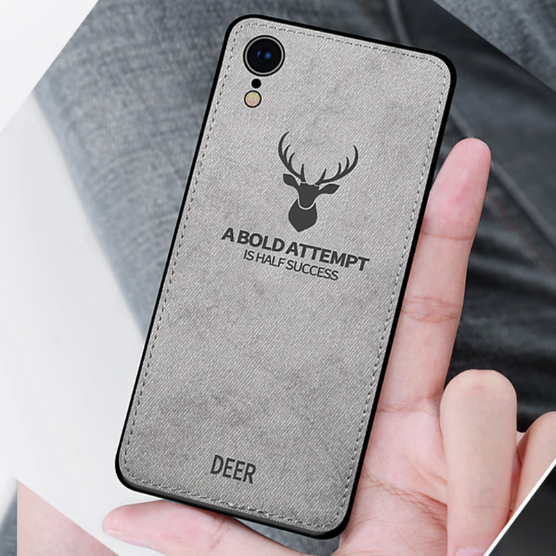 iPhone XR (3 in 1 Combo) Deer Case + Tempered Glass + Earphones