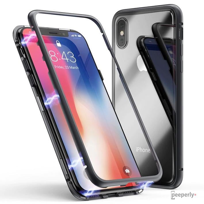 iPhone XS Max Electronic Auto-Fit Magnetic Transparent Glass Case