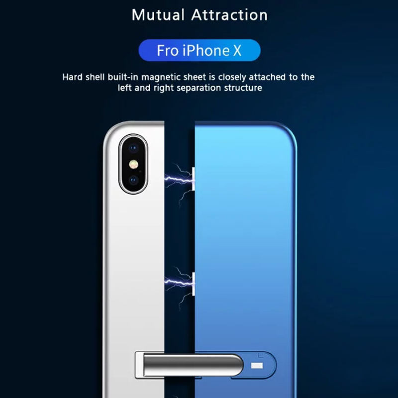 iPhone X Auto-Fit Magnetic Colour Contrast Kickstand Case