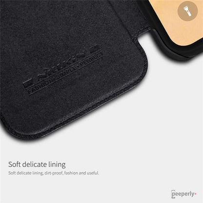 iPhone XS Max Genuine QIN Leather Flip Case