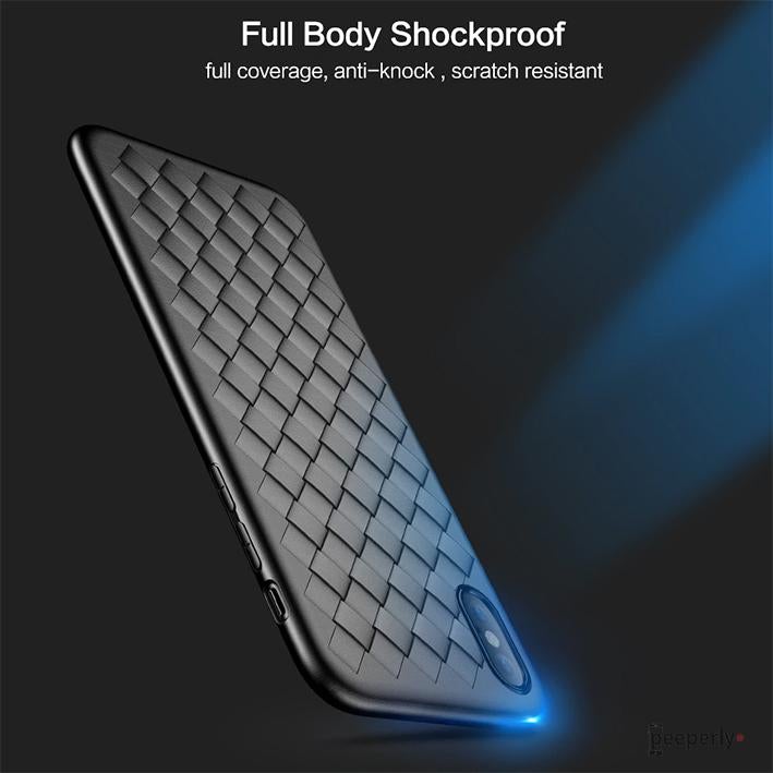 iPhone XS Max Ultra Thin Soft Grid Weaving Case