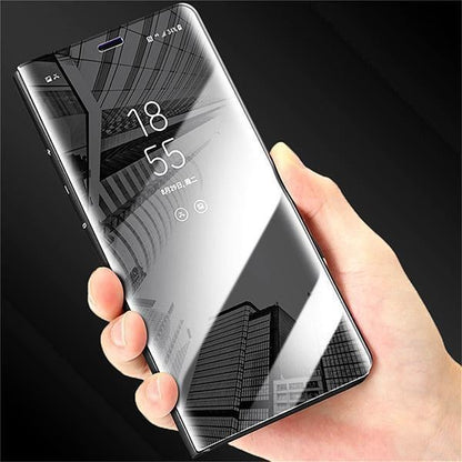 Galaxy A8 Star Clear View Mirror Standing Flip Case [Non Sensor Working]