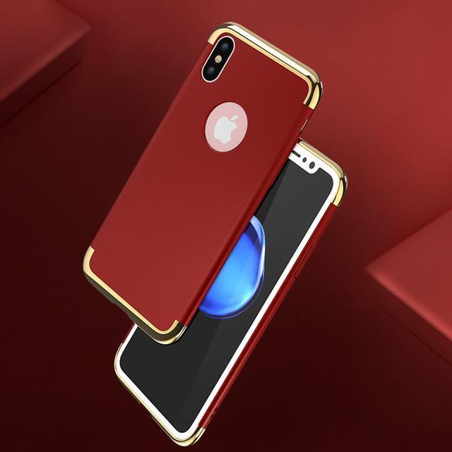 iPhone XS Metal Plating Hard Matte Back Case