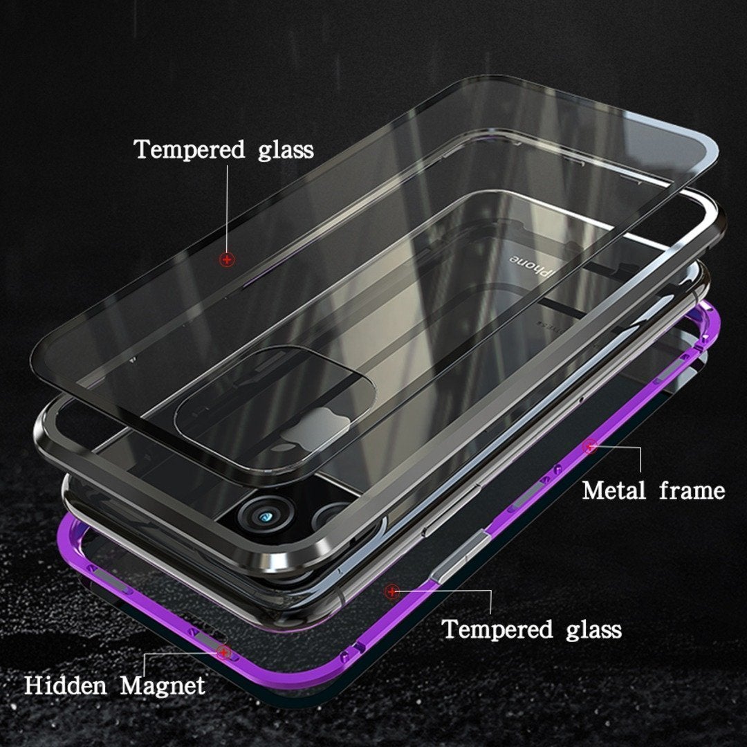 iPhone 11 Series Electronic Auto-Fit (Front+ Back) Glass Magnetic Case