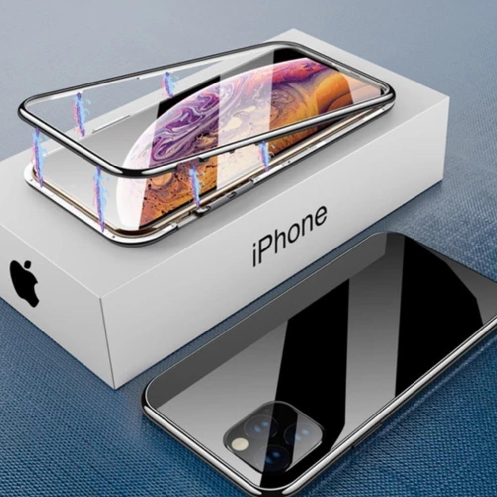 New Electronic Auto-Fit Magnetic Glass Case for iPhone