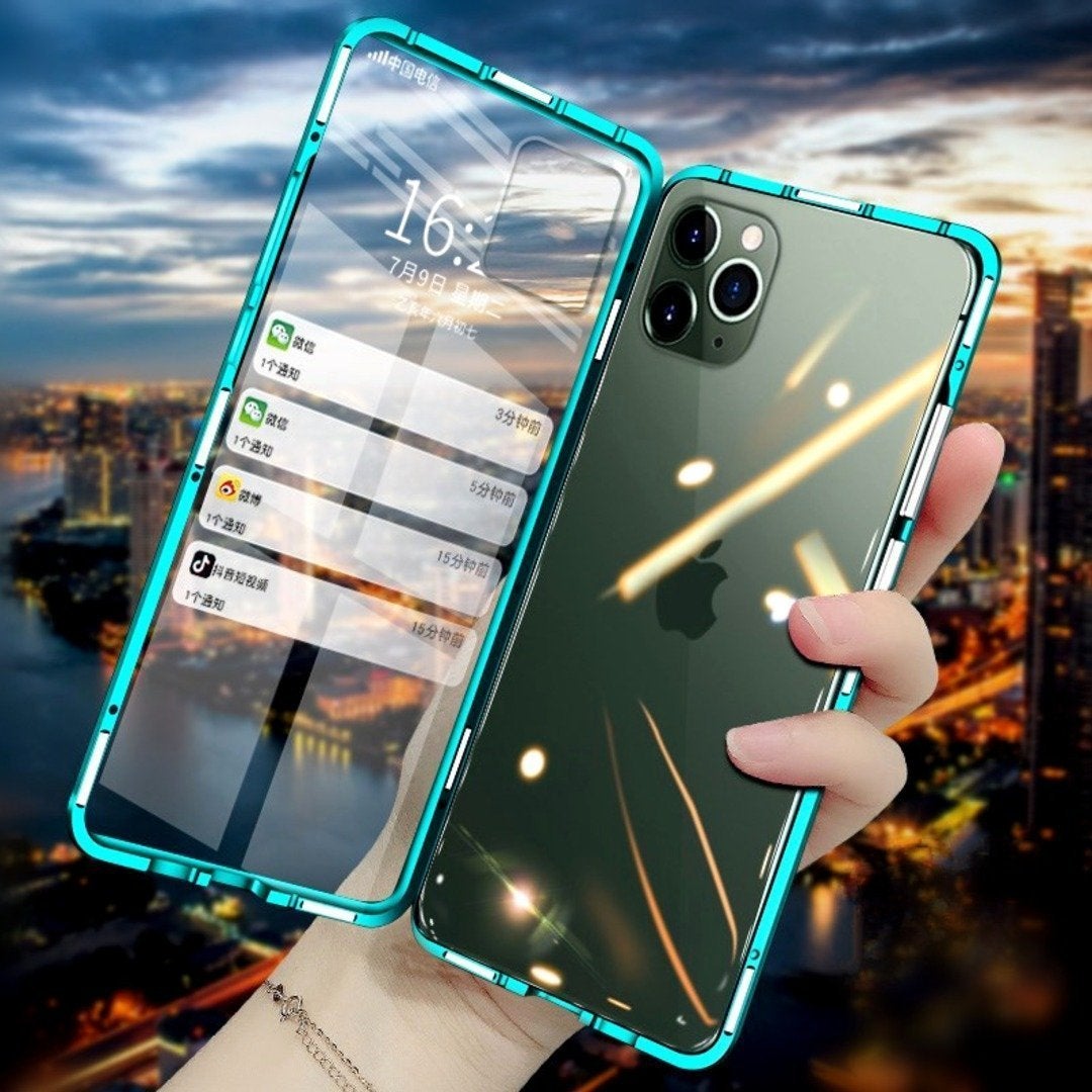 iPhone 11 Series Electronic Auto-Fit (Front+ Back) Glass Magnetic Case