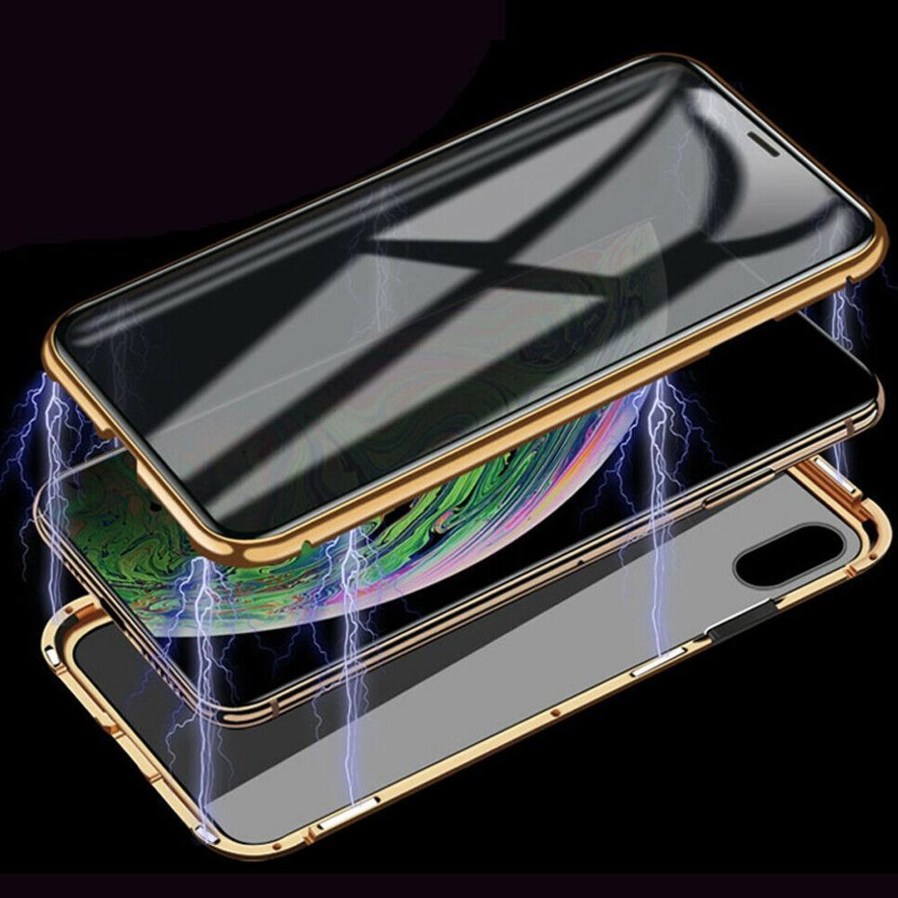 iPhone X Auto-Fit (Front+ Back) Anti Spy Glass Magnetic Case