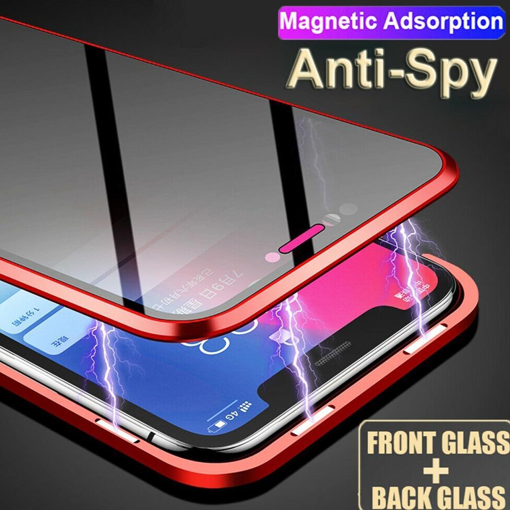 iPhone X Auto-Fit (Front+ Back) Anti Spy Glass Magnetic Case