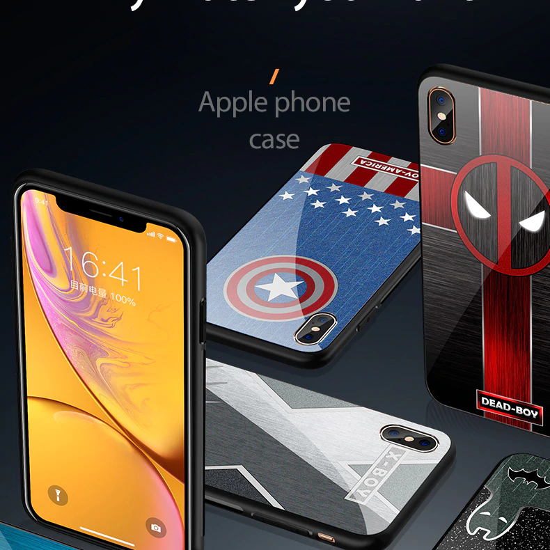 iPhone X Super Hero Series Glass Back Case