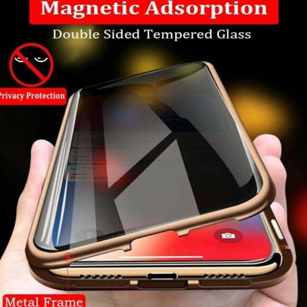 iPhone X Auto-Fit (Front+ Back) Anti Spy Glass Magnetic Case