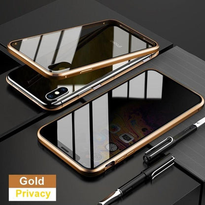 iPhone XS Auto-Fit (Front+ Back) Anti Spy Glass Magnetic Case