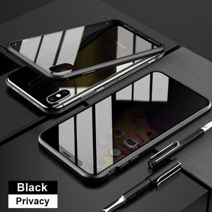 iPhone XS Auto-Fit (Front+ Back) Anti Spy Glass Magnetic Case