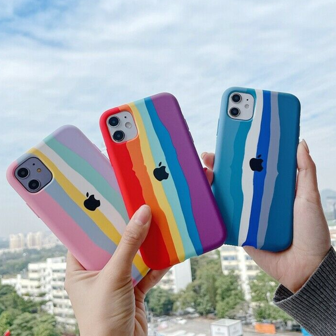 iPhone Series Rainbow Liquid Silicone Logo Case