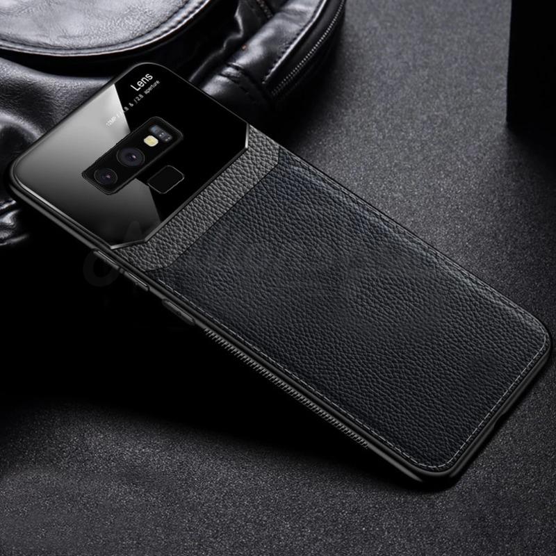 Galaxy Note 9 Sleek Slim Leather Glass Case