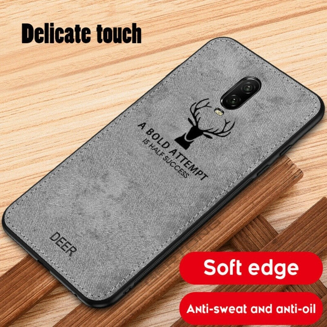 OnePlus 6T (3 in 1 Combo) Deer Case + Tempered Glass + Earphones