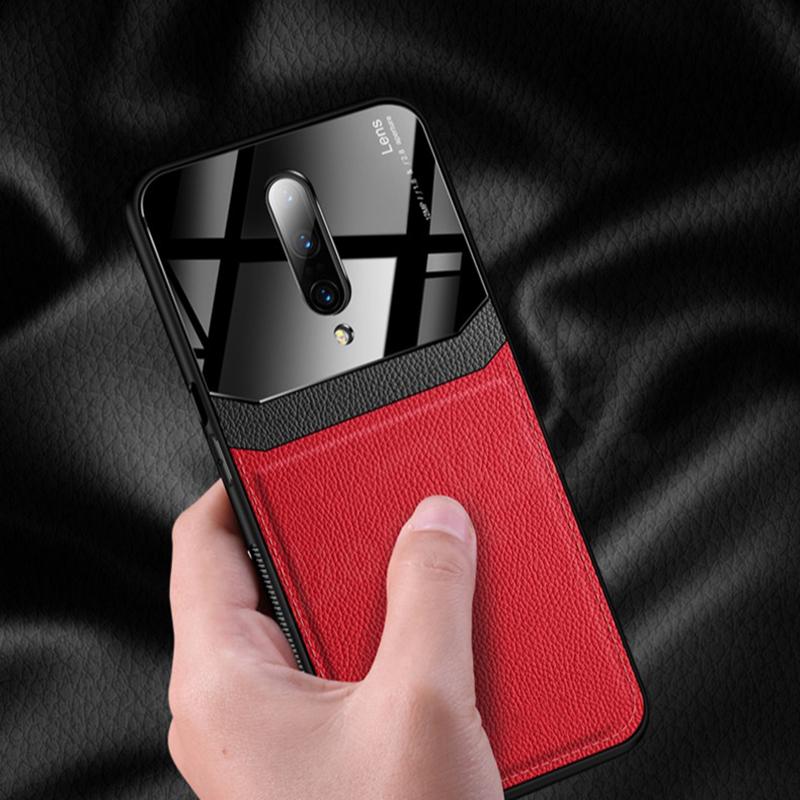 OnePlus 7T Pro Sleek Slim Leather Glass Case