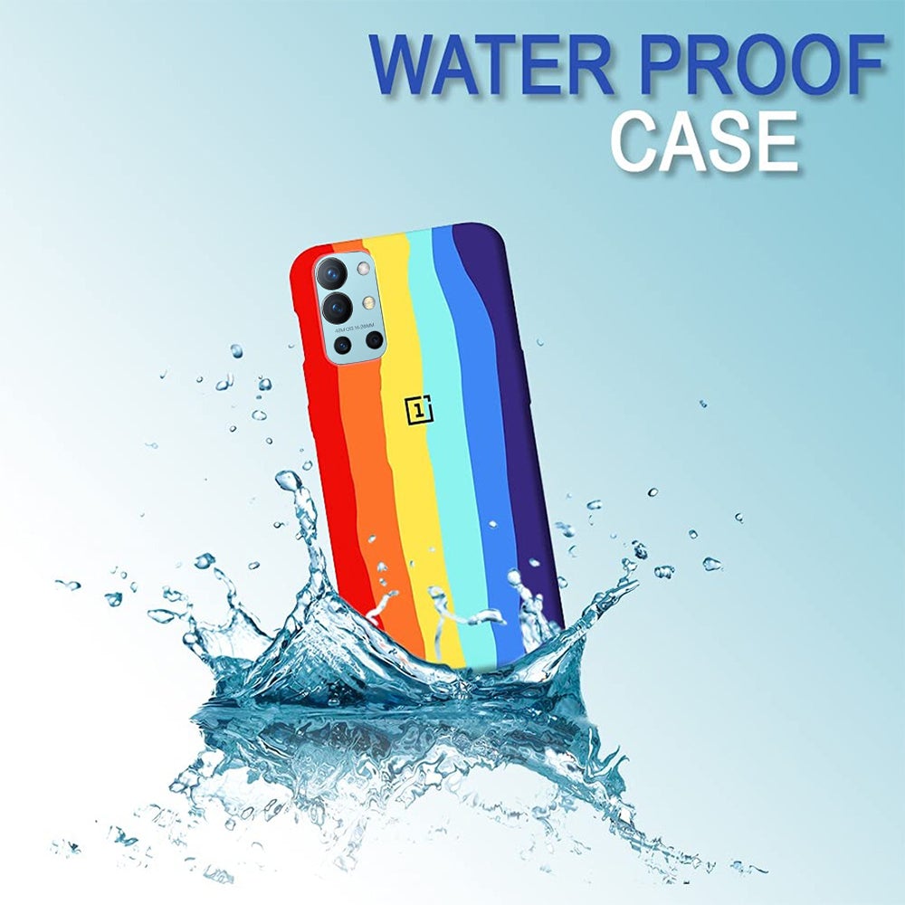 OnePlus 9R Rainbow Liquid Silicone Logo Case