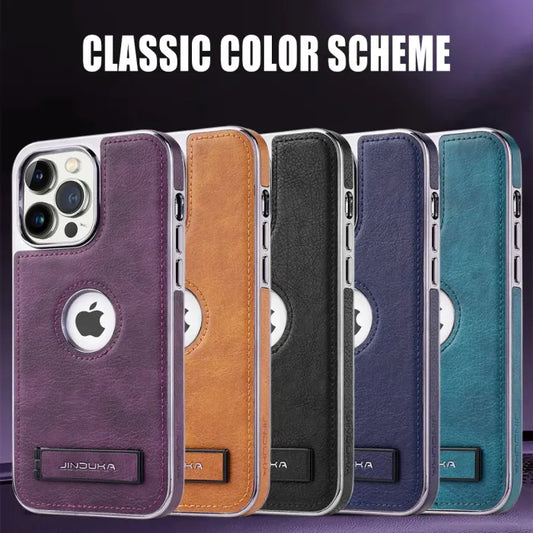 Exclusive Leather Bracket Holder iPhone Case