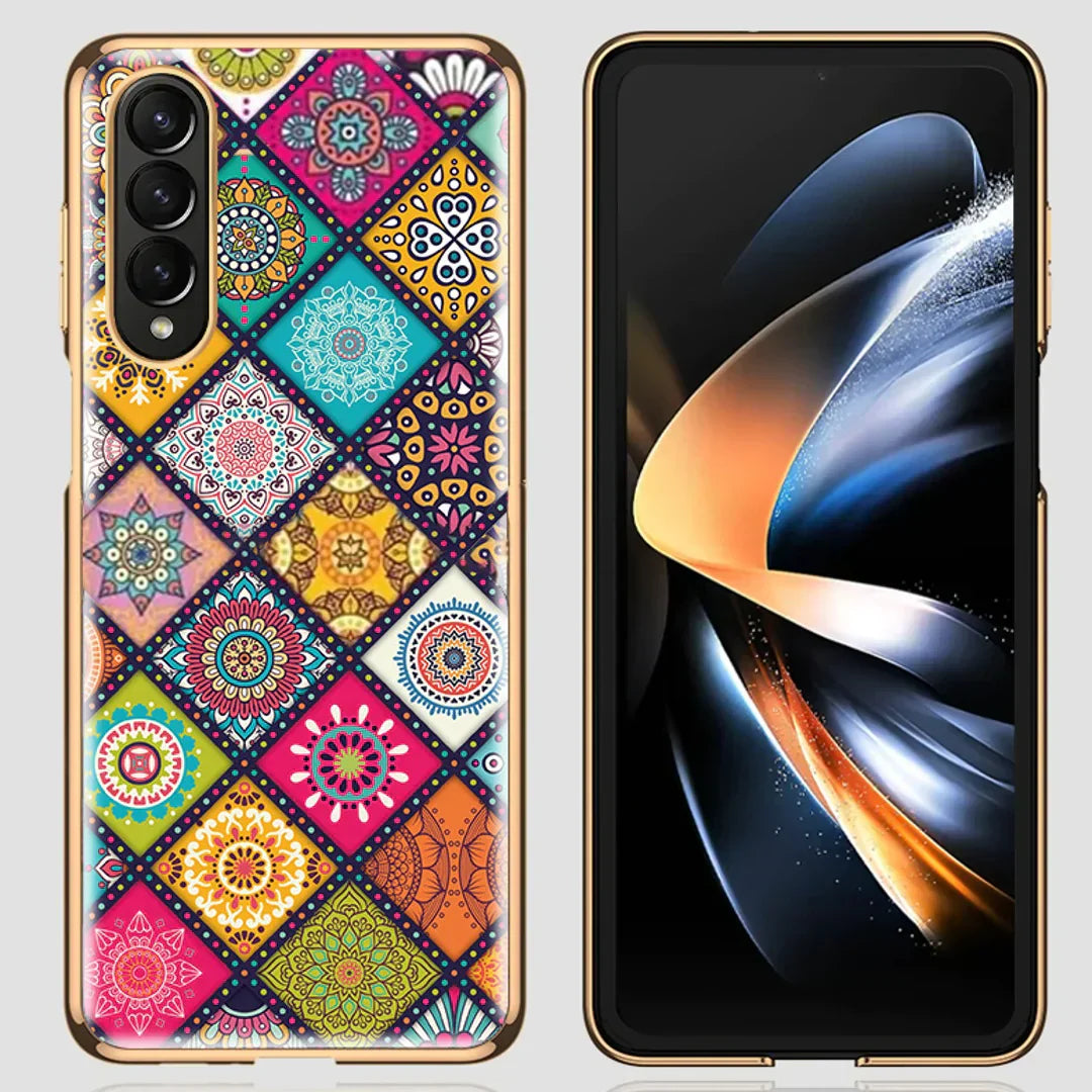 Galaxy Z Fold4 Prismatic Pattern Glass Case