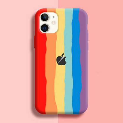 iPhone Series Rainbow Liquid Silicone Logo Case