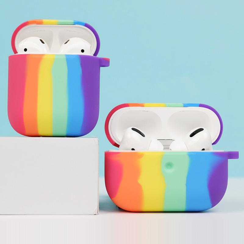 Rainbow Liquid Silicone AirPods Case