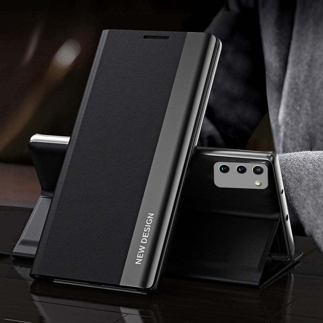 Galaxy S21 FE PU Leather Side Window Flip Case