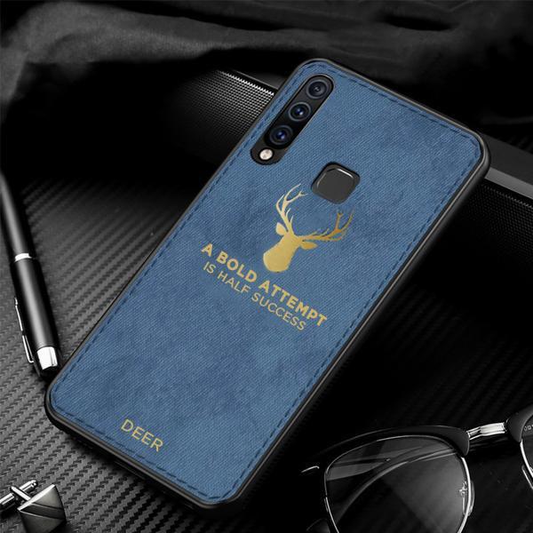 Galaxy M40 Luxury Gold Textured Deer Pattern Soft Case