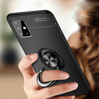 Galaxy A Series Metallic Finger Ring Holder Matte Case