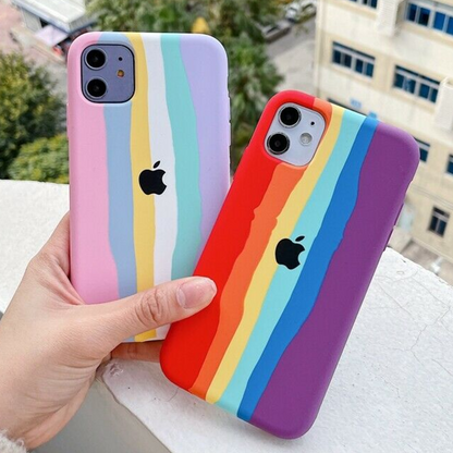 iPhone Series Rainbow Liquid Silicone Logo Case